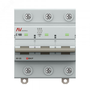 Выключатель автоматический 3п C 100А 10кА AV-125 AVERES mcb125-3-100C-av