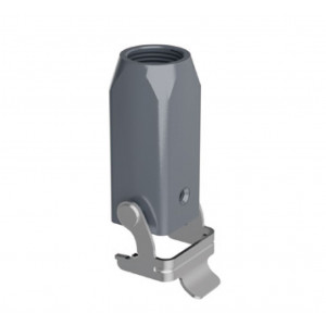 Крышка разъема H3A-CTC-1L-M20, Крышка разъема на кабель, типоразмер 3A, без уплотнителя, 1 отверстие с резьбой для кабельных вводов M20x1,5, с верхним расположением, с одной металлической защелкой, материал корпуса: алюминиевый сплав