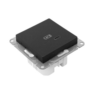 Механизм розетки USB-С, быстрая, ч-рная Эпика EKF UP1-SOB-USBCF