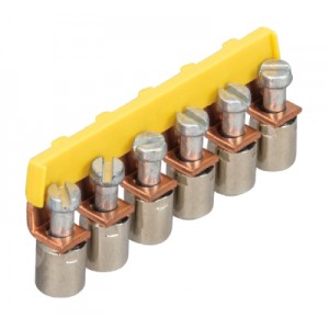 Соединительная перемычка IVB WK 6 - 6, Соединительная перемычка, 6 полюсов, изолированная, винтовая, для клемм: WK 6/U цвет: желтый