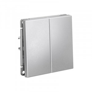 ARTGALLERY 2-клавишный ВЫКЛЮЧАТЕЛЬ, 10АХ, механизм, быстрозажимные клеммы, АЛЮМИНИЙ GAL000351S