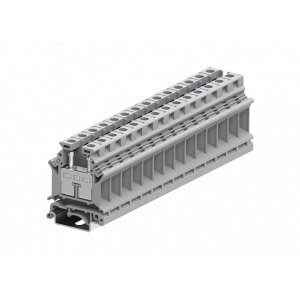 Проходная клемма 316901, Проходная клемма, тип фиксации провода: винтовой, номинальное сечение: 16 мм кв., 76A, 800V, ширина: 12 мм, цвет: серый, тип монтажа: DIN35