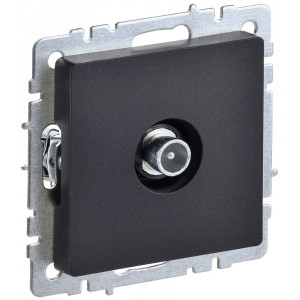 BRITE Розетка TV проходная РТВ10-0-БрЧ черный BR-A10-P-K02