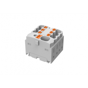 Распределительный блок TPA4/1.5-7-GY, Блок распределения потенциала, 7 точек подключения, тип фиксации провода: Push-in, номинальное сечение: 1,5/4 мм кв., 32A, 450V, цвет: серый