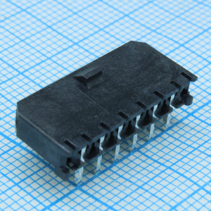 436500600, Соединитель провод-плата HDR 6 контактов шаг 3мм угловой монтаж в отверстие серия Micro-Fit 3.0 лоток