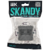 SKANDY Розетка компьютерная двойная RJ45 кат.5E SK-K03Gr серый IEK SK-K20-1-K03
