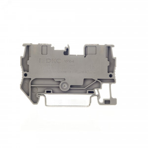 Клемма проходная, зажим push-in, 2 точки подключения, 4 кв.мм, серая VPR-4-GY