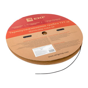 Термоусаживаемая трубка ТУТ нг 2/1 черная рулон PROxima tut-2-b