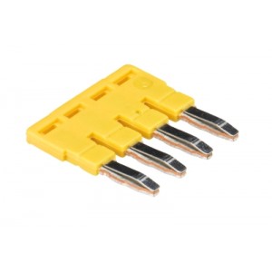 Соединительная перемычка IVB WKF 4 - 4, Соединительная перемычка, 4 полюса, изолированная, вилочная, для клемм: WT 4, цвет: желтый