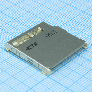 2041021-1, Соединитель SD карты нажимной угловой SMD