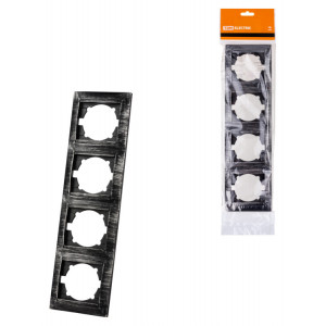 Рамка 4-х постовая вертикальная старинное серебро "Лама" SQ1815-0685