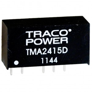 TMA 2415D, Преобразователь DC-DC на печатную плату вход 24В двуполярный выход 15В/-15В 0.034A/-0.034A 1Вт 5-Pin SIP