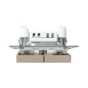 Механизм выключателя, двухклавишный, кнопочный, шампань Эпика EKF UP1-SWC-23