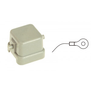 Защитная крышка D3A-CV-2g/2F, Защитная крышка для розеточной вставки, типоразмер 3A, с уплотнителем, с одной пластиковой защелкой, с удерживающей стропой от утери с кольцевым наконечником, материал корпуса: пластик