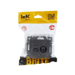 BRITE Розетка двойная TV+RJ45 кат.5E РТВ/РК12-БрС сталь BR-AK20-1-K46