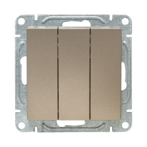 Механизм выключателя, тр-хклавишный, шампань Эпика EKF UP1-SWC-31