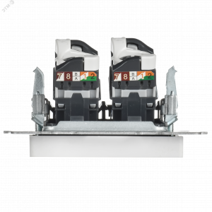 BRITE Розетка компьютерная двойная кат.5E RJ45 РК10-2-БрАБ арктический белый IEK BR-K20-1-K91