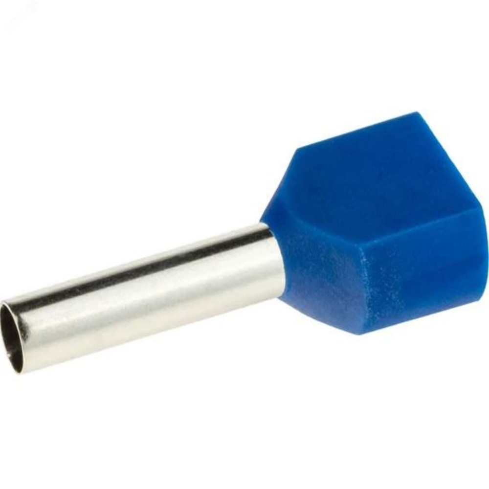 Изображение товара Наконечник-гильза двойная с изолир.фланцем 2,5 кв.мм синий (НШВИ2) IFD2-2.5-10BL