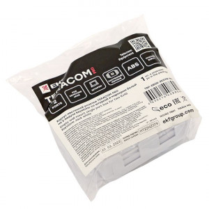 Корпус настенной розетки TERACOM PRO на 2 модуля Keystone со шторками и маркерами белый [TRP-EBOX-2KSTN-WH]