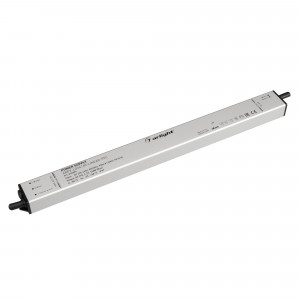 Блок питания ARPV-LG24160-LINEAR-PFC (24V, 6.7A, 160W) 034890, Источник напряжения с гальванической развязкой для светодиодных изделий. Входное напряжение 220-240 VAC. Выходные параметры: 24 В, 6.7 А, 160 Вт. Встроенный PFC >0.95. Тонкий металлический корпус IP67. Вход: 220-240VAC. Выход: 24VDC. Размер 350х30х21 mm..