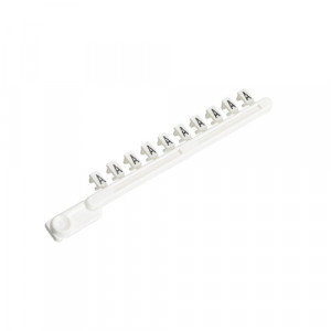 Гребенка с шильдиками 9704 A /TG B, Гребенка составных шильдиков, боковая / верхняя, 10 шильдиков, нанесенные символы: T,T, ... ,T цвет: белый