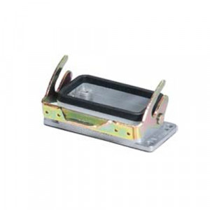 Открытое основание разъема 99.504.0000.6, Основание разъема на панель, открытое, типоразмер 10B, с уплотнителем, с одной защелкой, без защитной крышки, материал корпуса: алюминиевый сплав