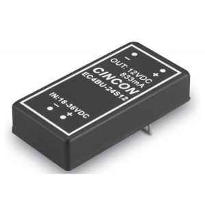 EC4BU-12S05, Преобразователи постоянного тока в постоянный с изоляцией DC-DC Converter, 10 Watt, 2:1 Input Range, 9-18VDC Input, 5VDC Output, 1.5KVDC min. Isolation, Black Coated Copper with Non-Conductive Base, Thru-Hole, 50.8x25.4x10.2mm