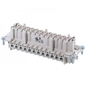 Розеточная контактная вставка 70.302.2440.0, Розеточная контактная вставка, винтовая фиксация, 24 полюса + PE, типоразмер 24B, 500V, 16A, сечение обслуживаемых проводников 0,5-2,5 мм кв, тип покрытия контактов: олово, с защитой провода