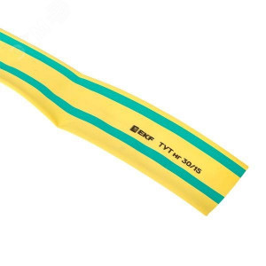 Термоусаживаемая трубка ТУТ нг 30/15 жел-зел рулон PROxima tut-30-yg