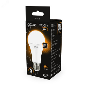 Лампа светодиодная Black 22Вт A70 грушевидная 3000К тепл. бел. E27 1900лм 102502122