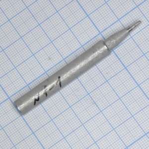 N1-1, Жало паяльное многослойное долговечное для паяльников серии ZD-70DB/70D, ZD-721N-25W/40W, диаметр 7,5мм, заостренный конус 1,0мм