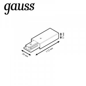 Адаптер питания Track однофазный для подключения трековых шинопроводов к сети бел. TR114