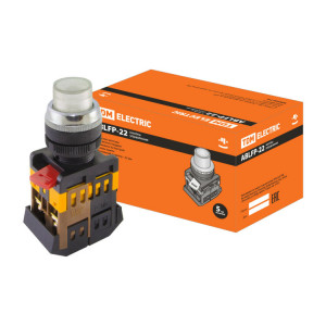 Кнопка ABLFP-22 прозрачн. d22мм неон/230В 1з+1р SQ0704-0032