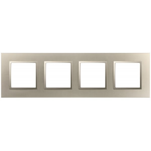 Рамка для розеток и выключателей Elegance 14-5014-04 Classic, на 4 поста, шампань Б0060589