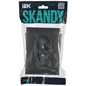 SKANDY Розетка 2-местная без заземления с защитными шторками 10А в сборе SK-R09T титан IEK SK-R23-10-K48-F