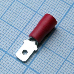 GMDD 1.25-187(5)  Red, наконечник кабельный ножевой (штекер) с изоляцией 0.5х4.75мм, сеч. пров. 0.5-1.5мм2