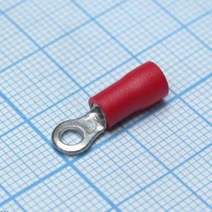 RV1.25-3.2  Red, наконечник кабельный кольцевой с изоляцией d=3.2мм, сеч. пров.0.5-1.5мм2