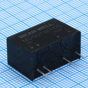 MDS01M-05, Преобразователь DC-DC на печатную плату вход 12В однополярный выход 5В 0.2A 1Вт 4-Pin SIP модульный