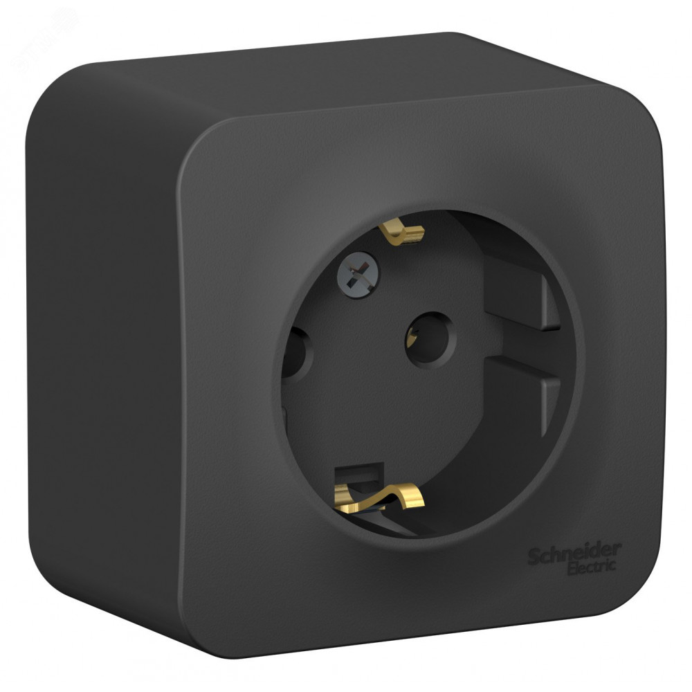 Изображение товара Розетка Blanca 16А антрацит IP20 с заземлением, пластиковая, открытая установка