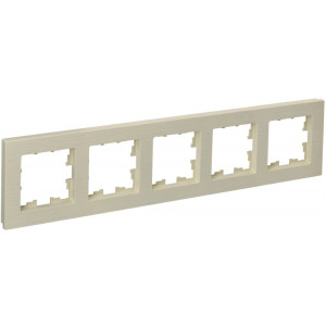 BRITE Рамка 5-мест. РУ-5-Бр беж. рифленый BR-M52-51-K10