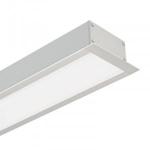 Светильник SP-LINE-BUILT-6232-1080-27W Day4000 (ANOD, 230V) 037933, Светильник ЛИНИЯ из профиля с экраном SL-LINIA62-F-2500 ANOD+OPAL, свечение вниз, цвет Дневной 3887 K (Лента арт. 024420(2) в 4 ряда). Длина 1080 мм, сечение - 62x32 мм (с учетом фланцев). Способ установки - встраиваемый. Цвет корпуса - анодированный алюм