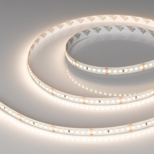 Лента RT-A168-10mm 24V Warm3500 (17 W/m, IP20, 2835, 5m) 028602(2), Светодиодная лента RT-A168, открытая. Светодиоды 2835, 168 шт/м (840 шт на 5 м), белая плата, ширина 10 мм, скотч 3M. Цвет ТЁПЛЫЙ 3500 K, цветопередача CRI>85, угол 120°. Питание 24V, мощность 17 Вт/м (85 Вт на 5 м). Размеры 5000x10x1.5 мм. Мин. отрезок 4