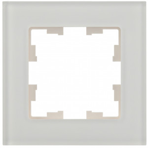 BRITE Рамка 1-мест. РУ-1-2-Бр стекло бел. матовый BR-M12-G-31-K01