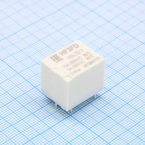 HF3FD/005-ZSTF, Реле силовое катушка 5В 10А одна группа на переключение