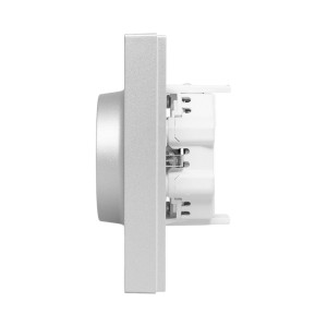 Механизм розетки двойной, 16А, с заземлением, без шторок, с рамкой, алюминий Эпика EKF UP1-SOA-210