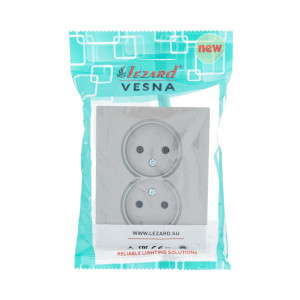 Розетка 2-м СП VESNA без заземл. ПБТ платина 742-3500-128B