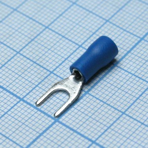 SV1.25-4S Blue, наконечник кабельный вилочный с изоляцией d=4.3мм, сеч. пров.0.5-1.5мм2