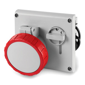 Розетка панельная с механической блокировкой и верхним расположением разъема IP67 32А 3P+E 400В DIS4053286