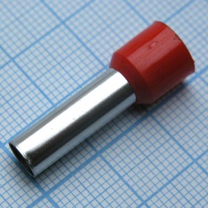 HE 16-18  Red, наконечник кабельный торцевой трубчатый с изоляцией, L=28.2/18мм, сеч. пров. 16мм2
