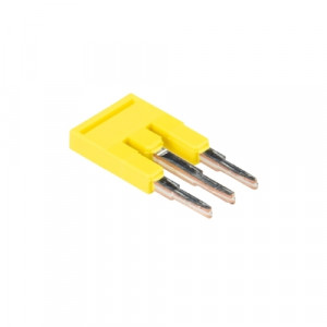 Соединительная перемычка IVB WKF 1,5- 3, Соединительная перемычка, 3 полюса, изолированная, вилочная, для клемм: WKF 1,5, цвет: желтый